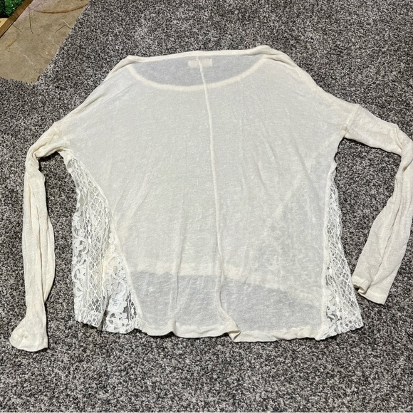 Hollister Long Sleeve Beach Sweater Lace Insert Flowy Ivory Off White - Medium - Picture 8 of 8